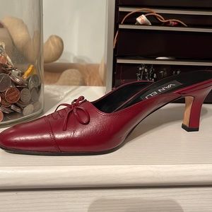 Van Eli pumps, burgundy/wine, 8M, 1.5 heels, open heel, worn once.